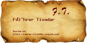 Führer Tivadar névjegykártya