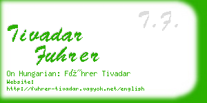 tivadar fuhrer business card